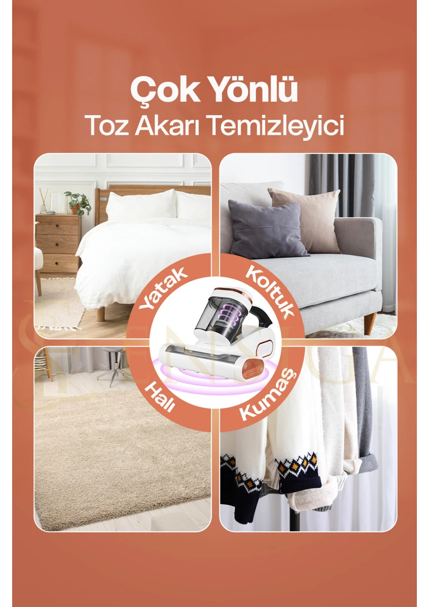 Ensiga Kablosuz Yeni Tasarım Uv Işık ve Hepa Filtre ile Oem Yatak Temizleyici Yatak Toz Elektrikli Süpürge